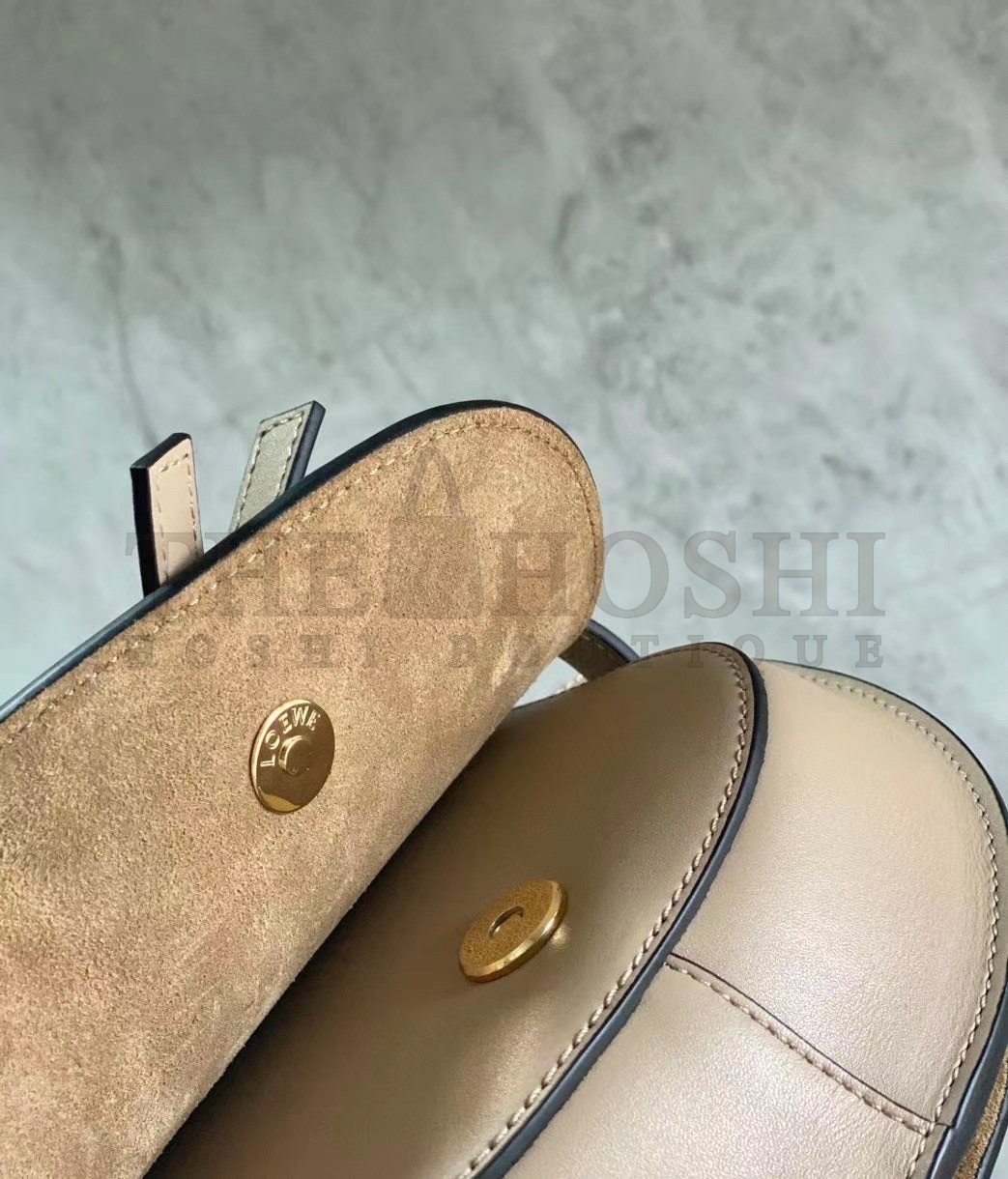 L0ew* Mini Gate Dual Bag In Sand Calfskin Master Quality