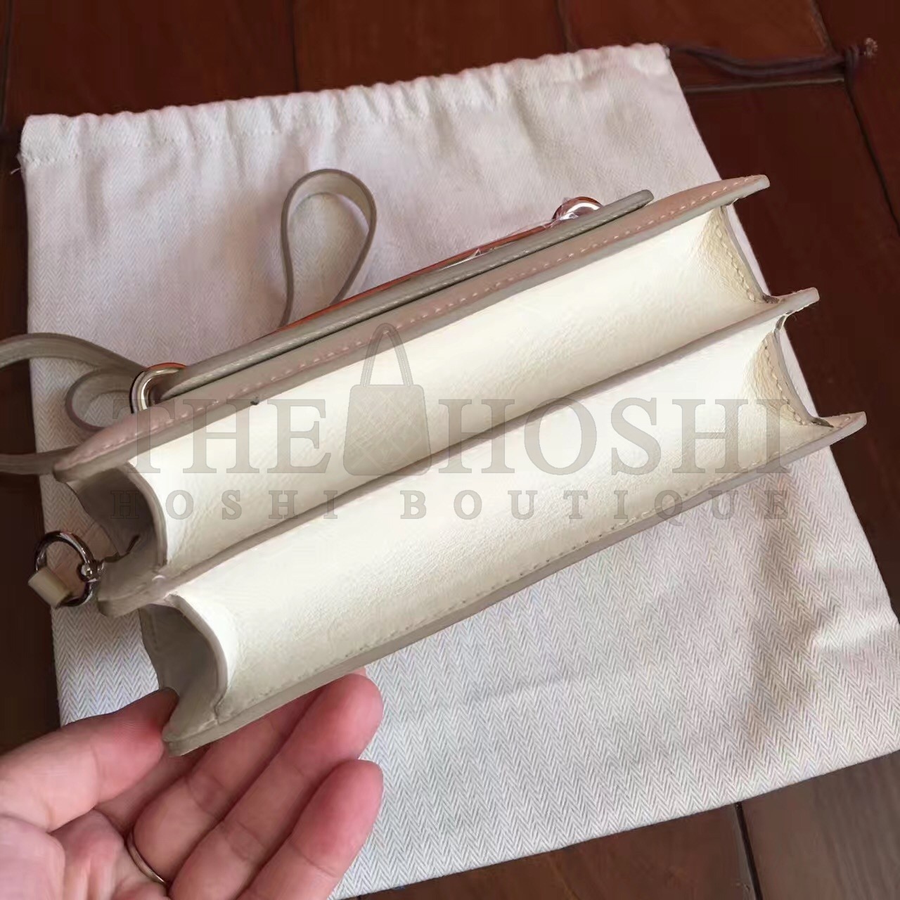 H**me5 Mini Sac Roulis Bag In Ivory Swift Leather Master Quality