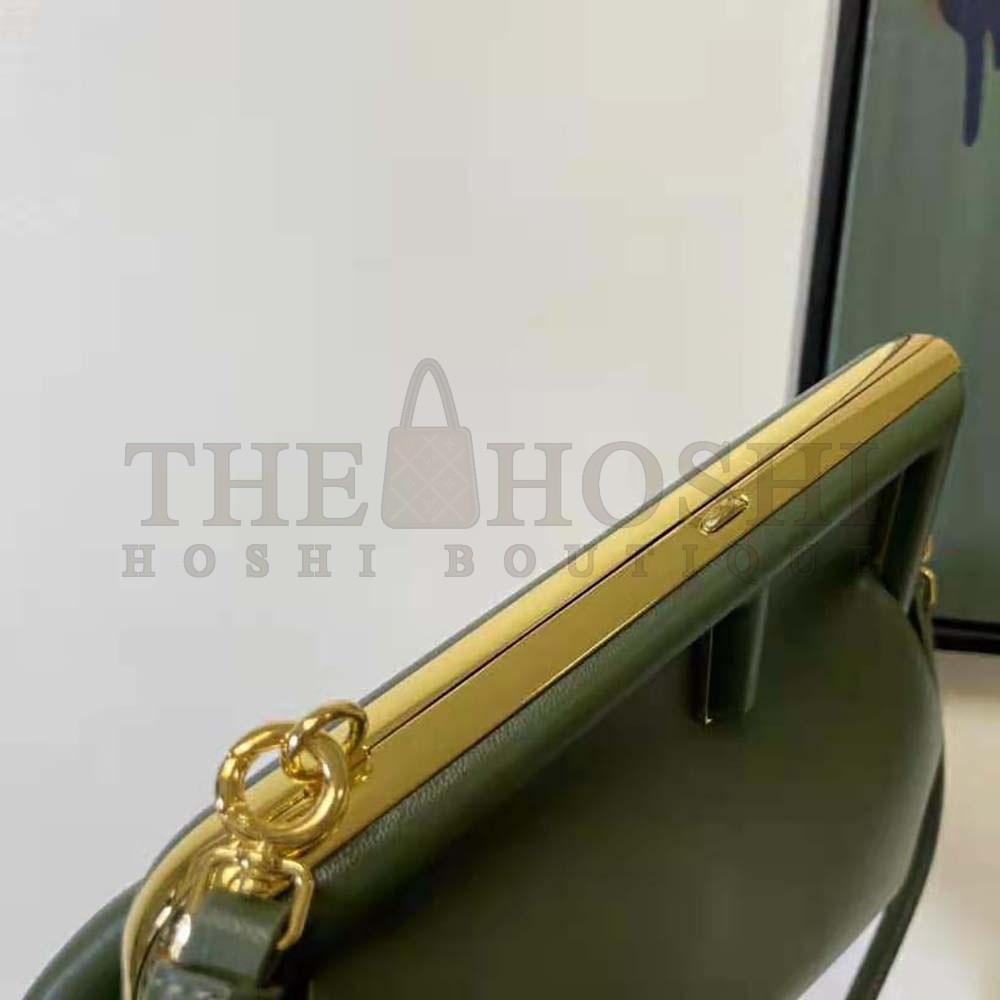 F**di Women First Small Dark Green Leather Bag Master Quality