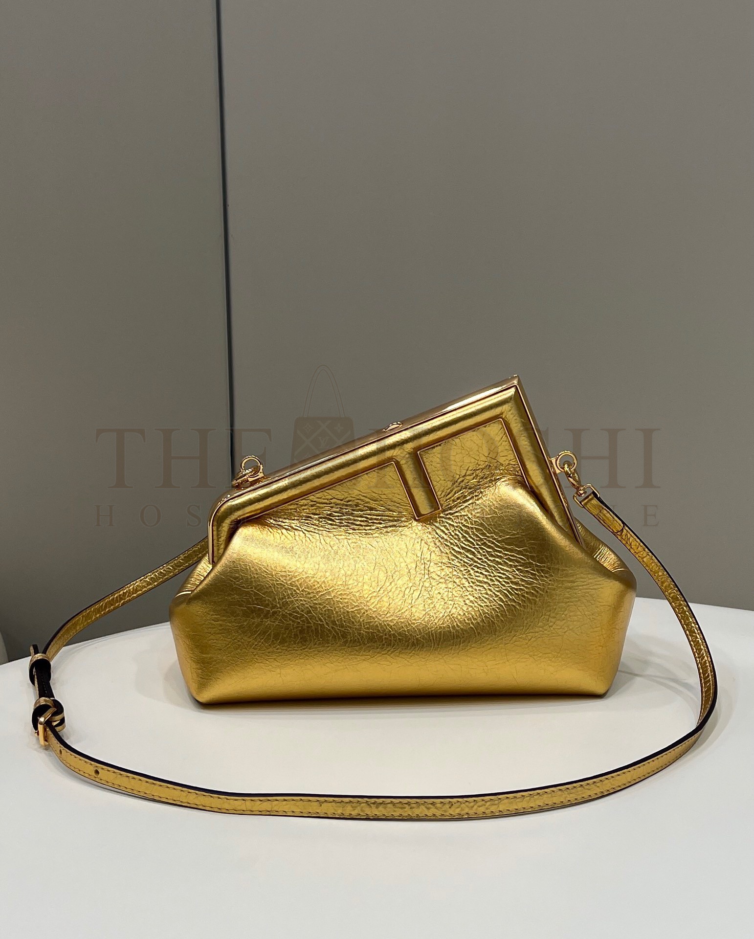 F**di First Small Bag In Gold Laminated Leather Master Quality