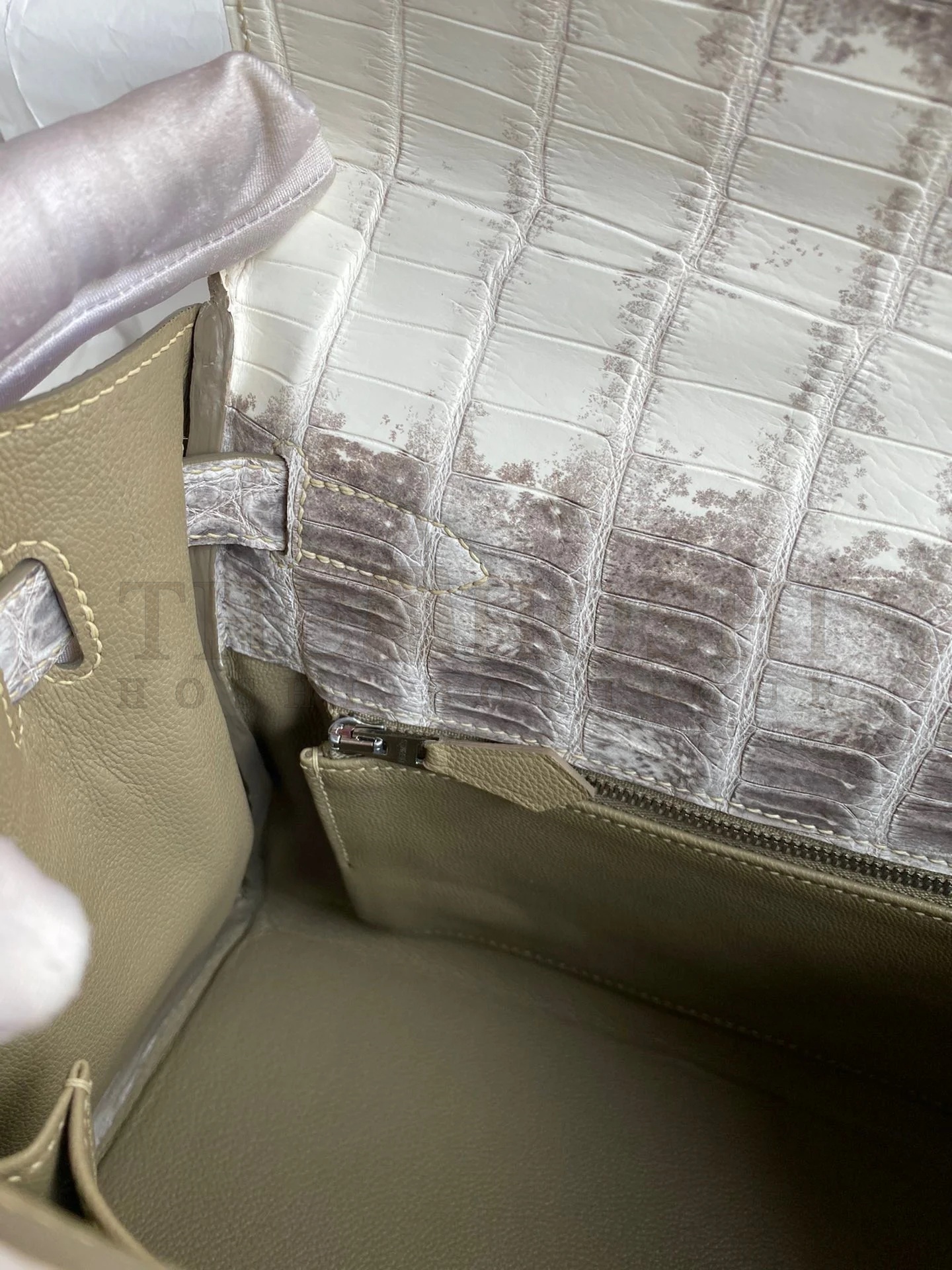 H**me5 Kelly Retourne 28 Handmade Bag In Himalaya Crocodile Niloticus Skin Master Quality