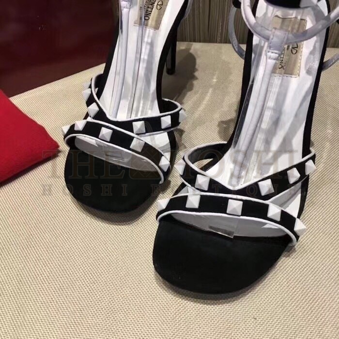 Va1e*ntin0 Garavani Black Free Rockstud 105mm Sandals Master Quality