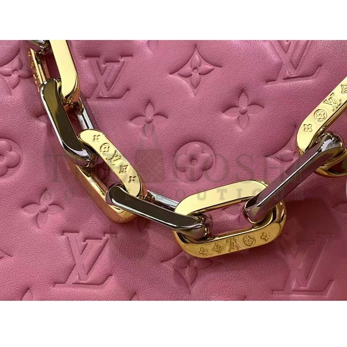 L0vis Vvtt0n LV Women Coussin PM Handbag Rose Bonbon Pink Lambskin Zip Closure Master Quality