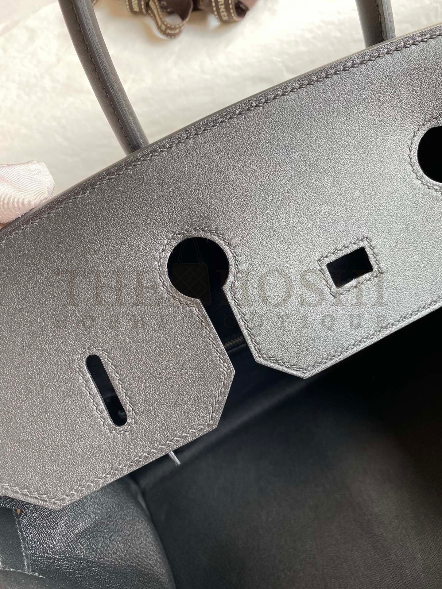 H**me5 Birkin 35 Handmade Bag In Toile & Black Swift Leather Master Quality