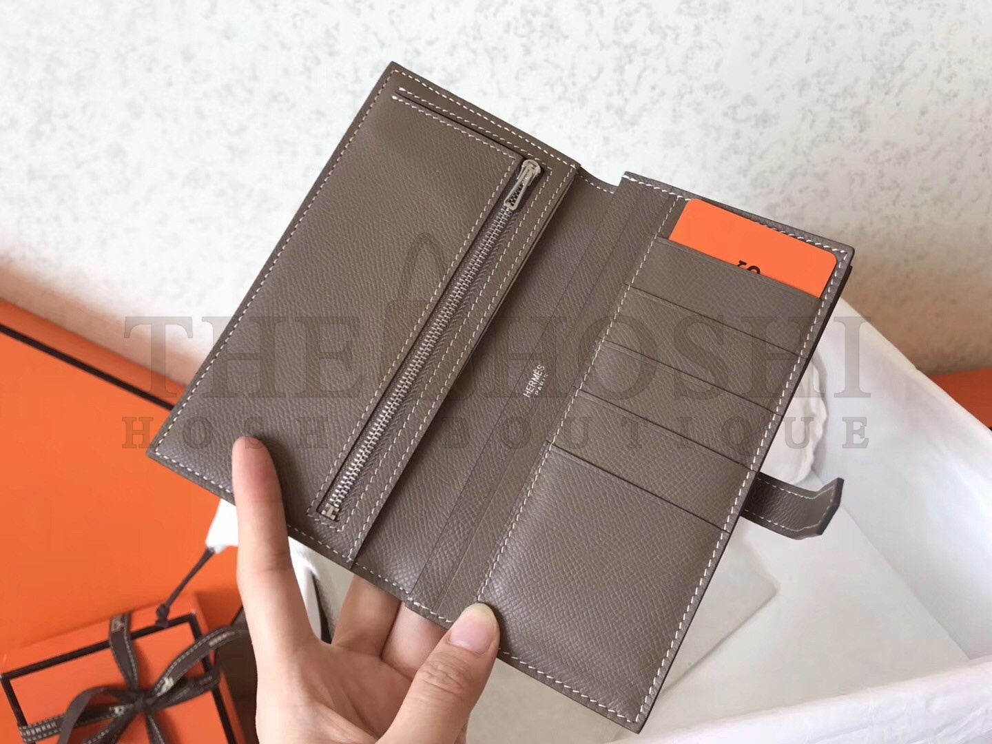 H**me5 Bi-Color Epsom Bearn Wallet Ultraviolet/Taupe Master Quality