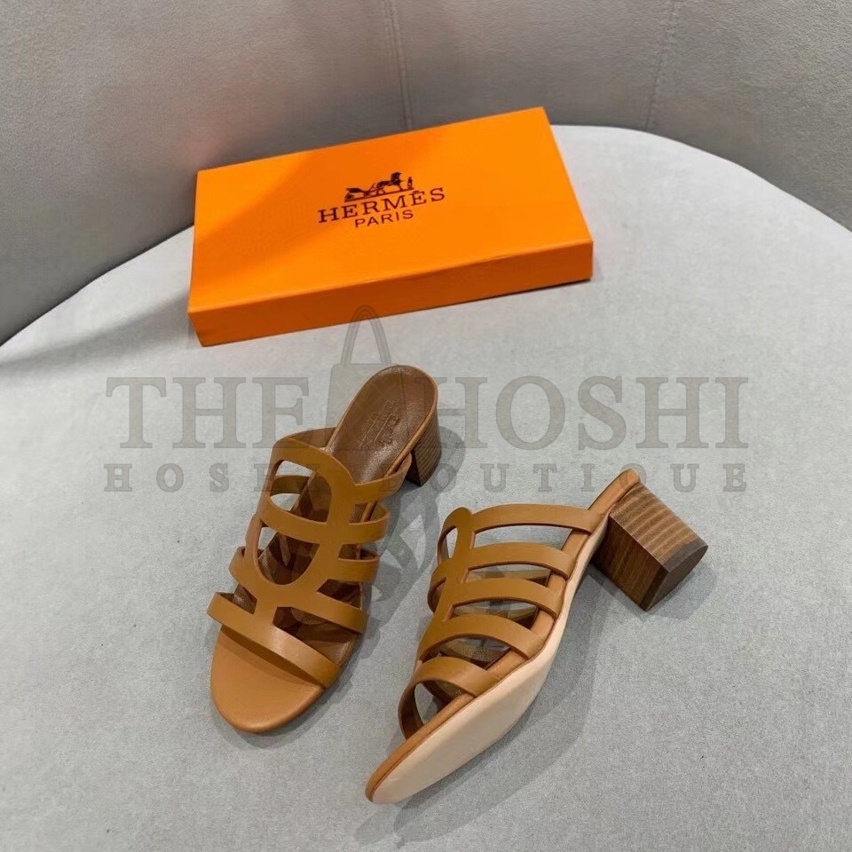 H**me5 Celena Sandals 5MM In Brown Calfskin Master Quality