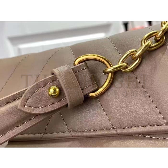 L0vis Vvtt0n LV Women New Wave Chain Bag GM Dark Taupe Quilted Smooth Calf Leather Master Quality