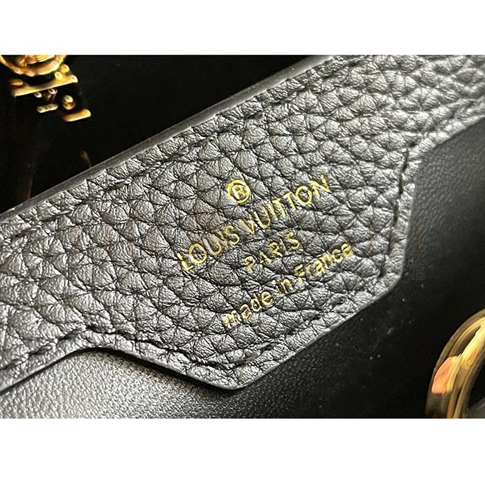 L0vis Vvtt0n LV Women Capucines MM Handbag Black Etain Metallic Gray Taurillon Leather Master Quality