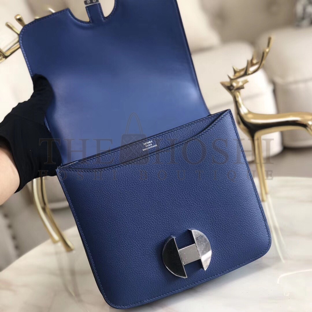 H**me5 2002 20cm Bag In Blue Brighton Evercolor Calfskin Master Quality