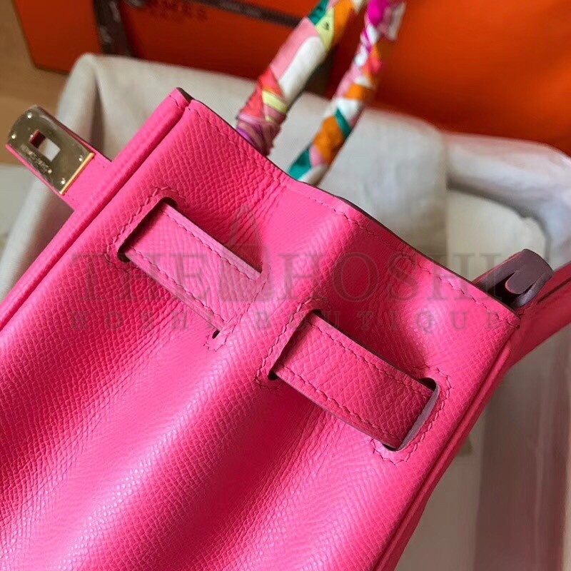 H**me5 Rose Lipstick Birkin 30cm Epsom Handmade Bag Master Quality
