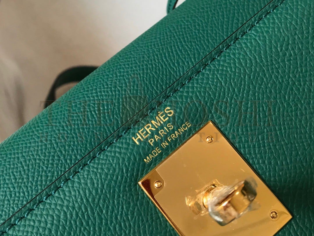 H**me5 Kelly 28cm Sellier Bag in Malachite Epsom Calfskin GHW Master Quality