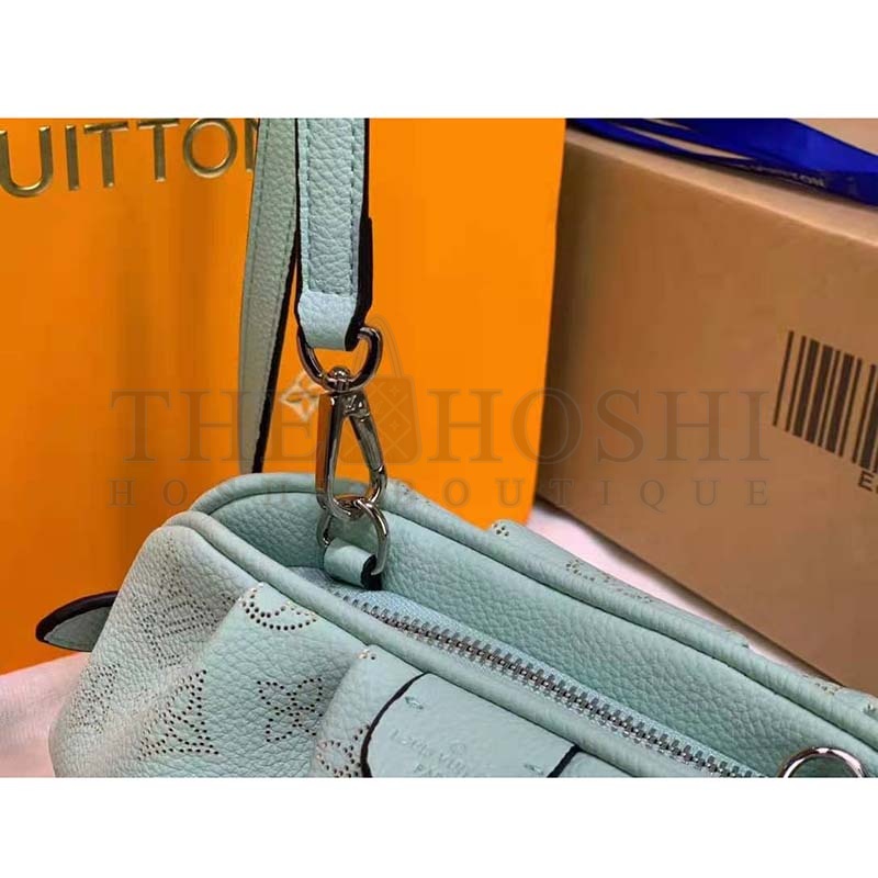 L0vis Vvtt0n LV Women Scala Mini Pouch Green Mahina Perforated Calf Leather Master Quality