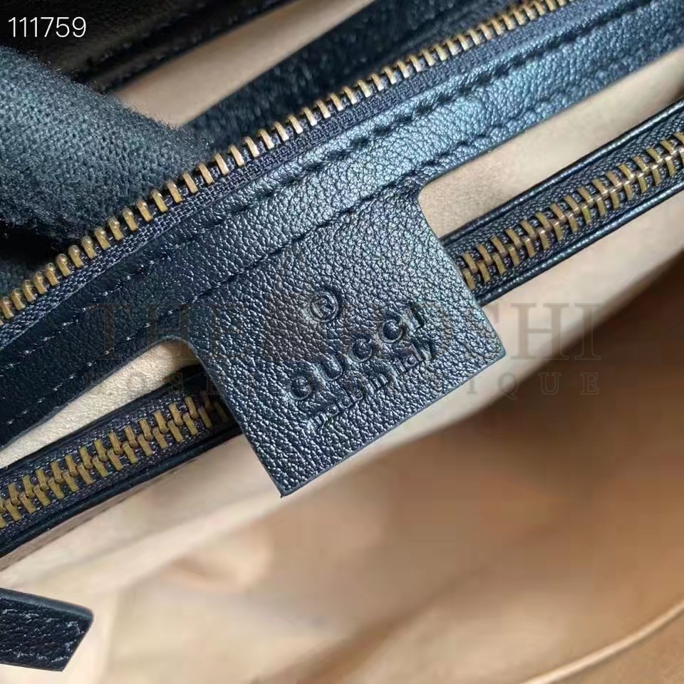 Gvc*1 Women Gvc*1 Diana Medium Tote Bag Double G Black Leather Bamboo Handles Master Quality