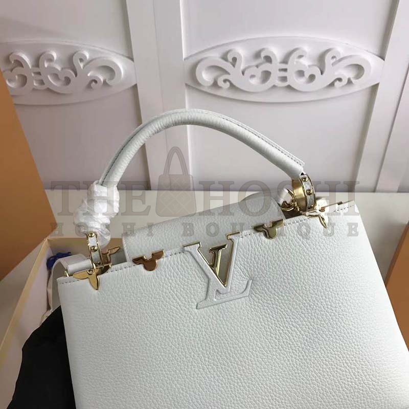 L0vis Vvtt0n LV Women Capucines BB Handbag Taurillon Leather-White Master Quality