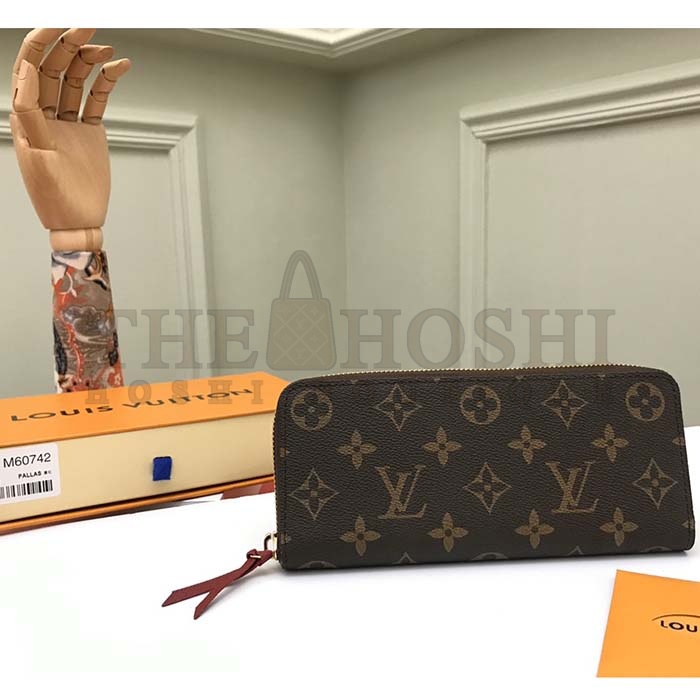 L0vis Vvtt0n LV Unisex Clémence Wallet Brown Red Damier Ebene Coated Canvas Master Quality