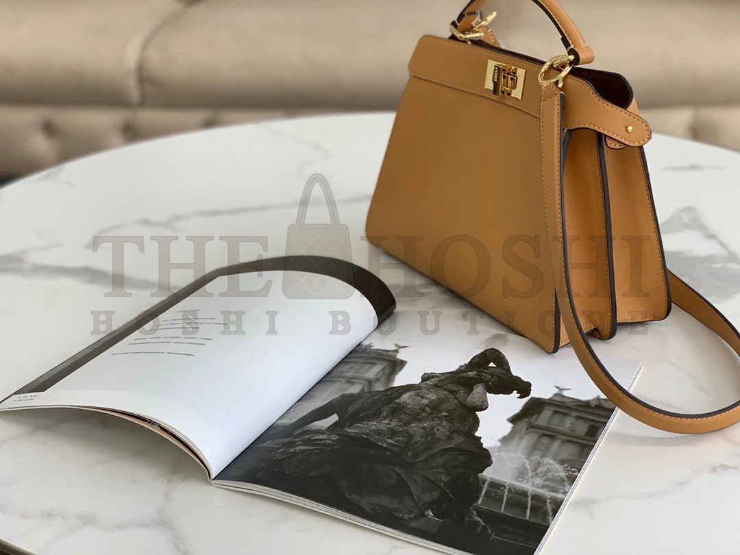 F**di Peekaboo ISeeU Small Bag In Beige Calfskin Master Quality