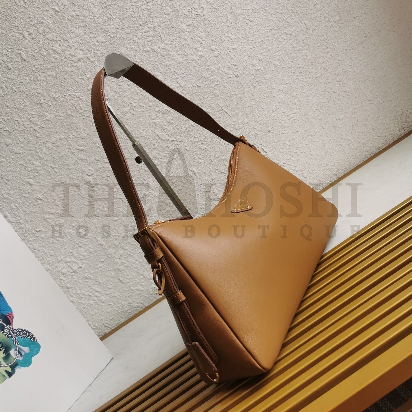 Pra*a Aimee Large Shoulder Bag in Brown Leather Master Quality