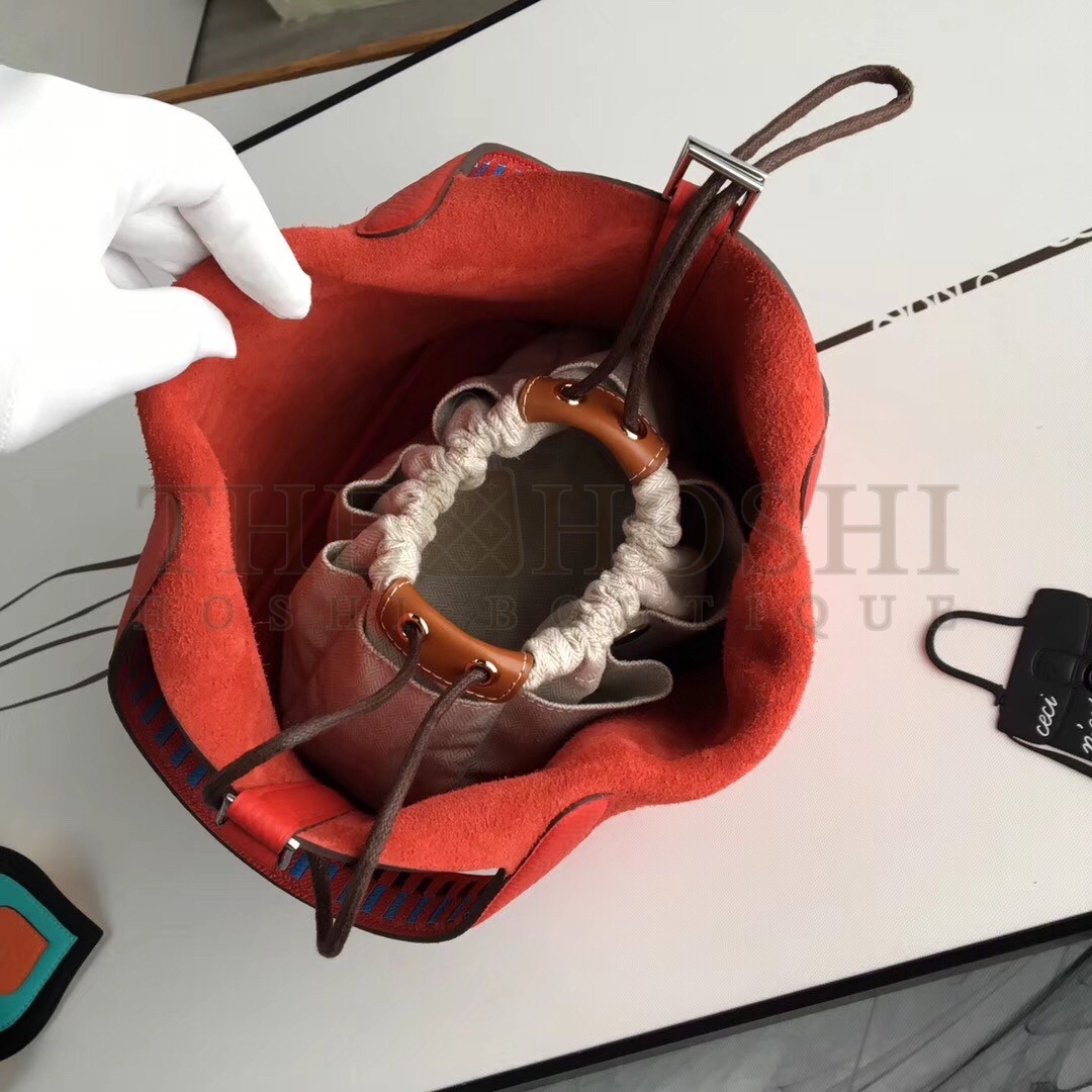 H**me5 Red Picotin Lock 18cm Bag With Braided Handles Master Quality