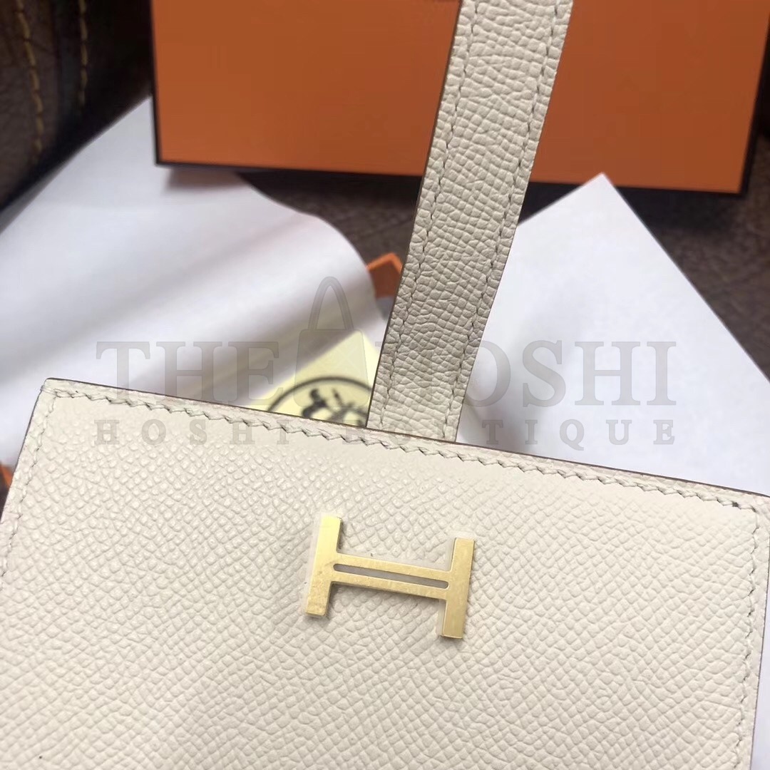 H**me5 Bearn Compact Wallet In White Epsom Leather Master Quality