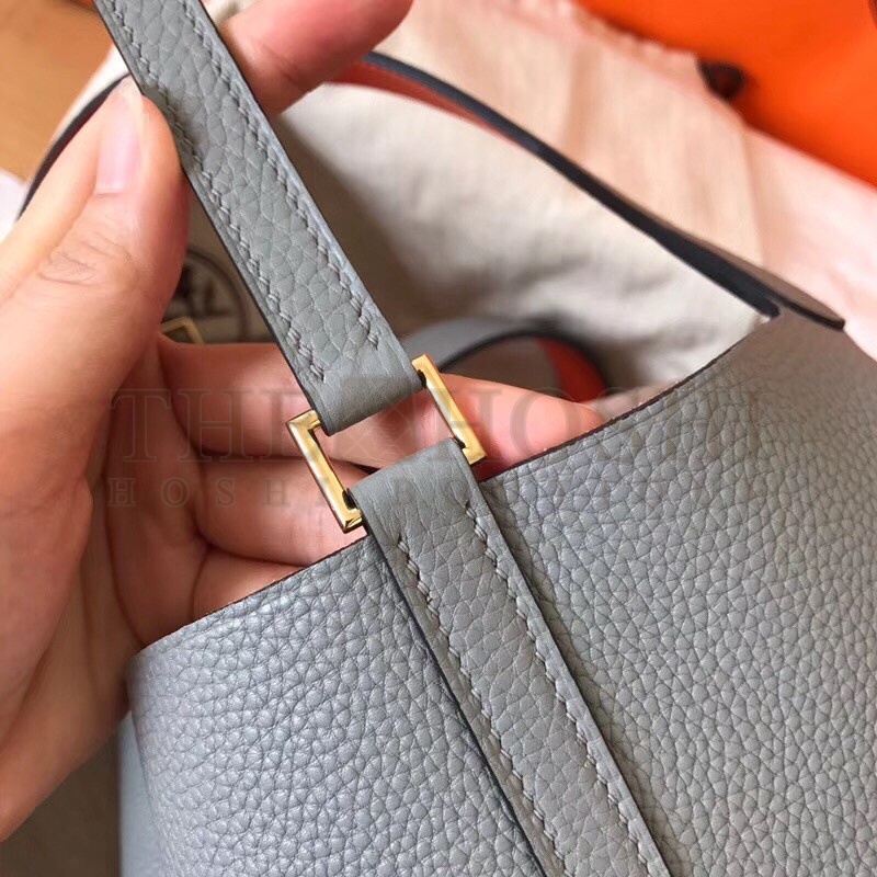 H**me5 Bicolor Picotin Lock MM 22cm Blue Lin Bag Master Quality