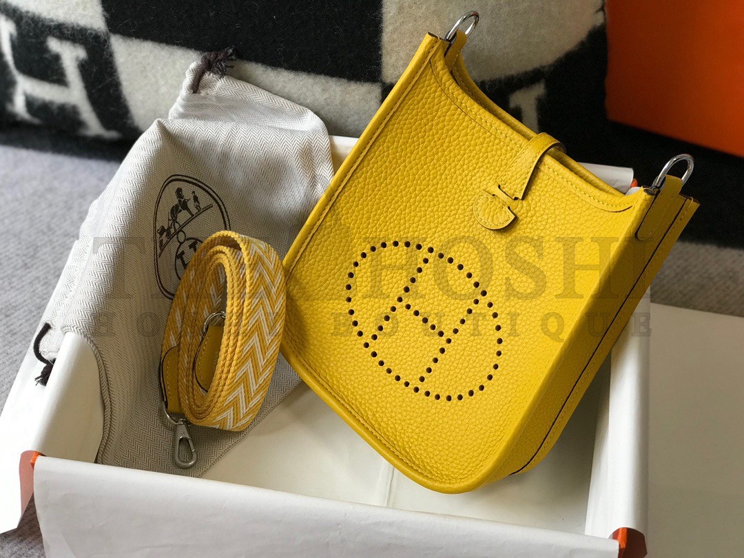 H**me5 Evelyne III Mini Bag In Yellow Clemence Leather Master Quality