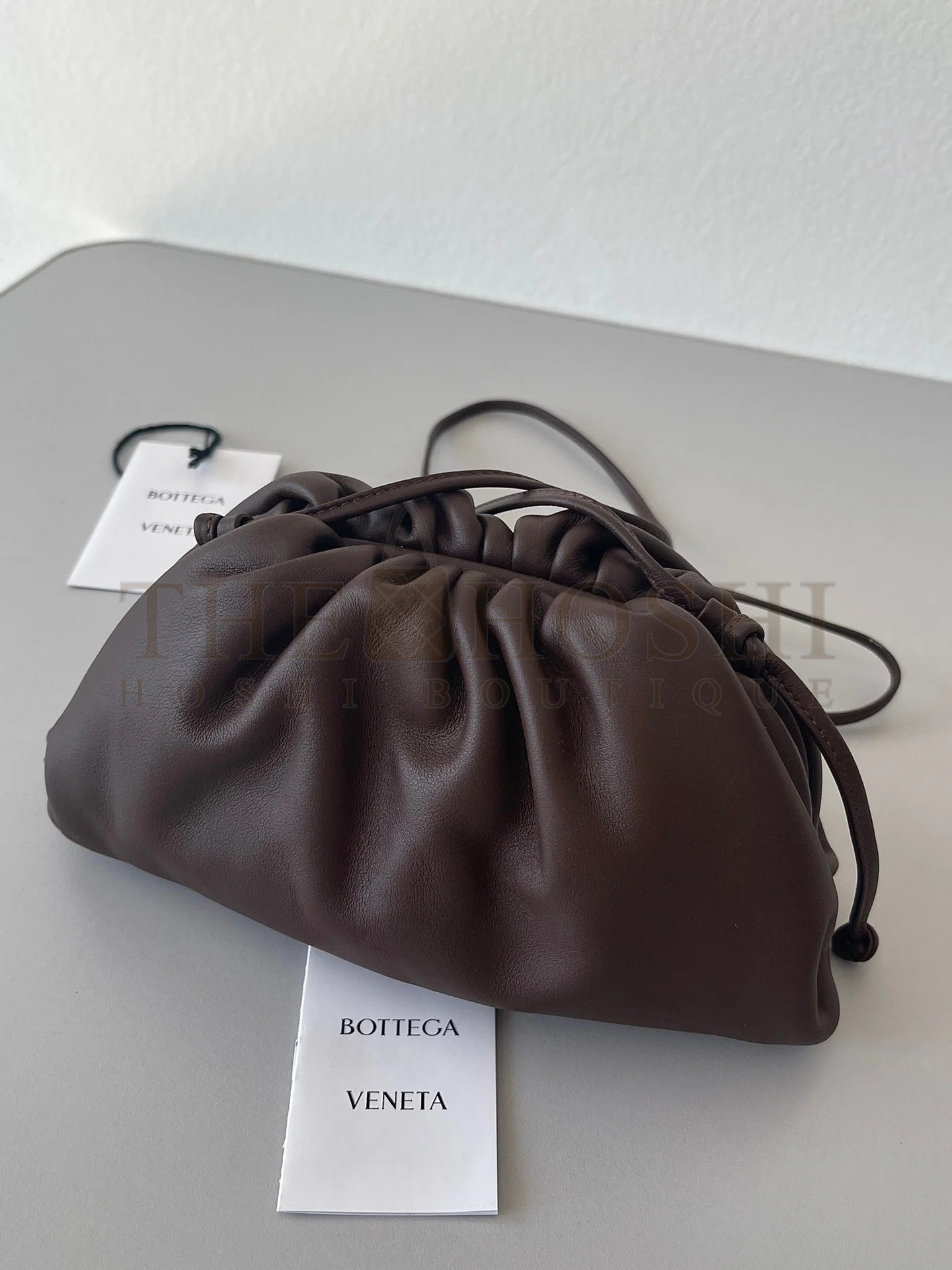 B0tt*ga Ven*ta Mini Pouch with Strap in Grape Calfskin Master Quality