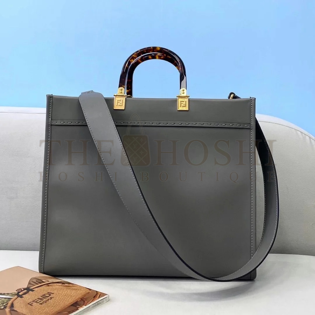 F**di Sunshine Medium Tote Bag In Grey Calfskin Master Quality