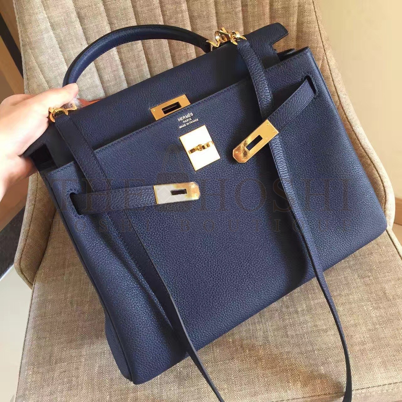 H**me5 Sapphire Clemence Kelly Retourne 32cm Handmade Bag Master Quality