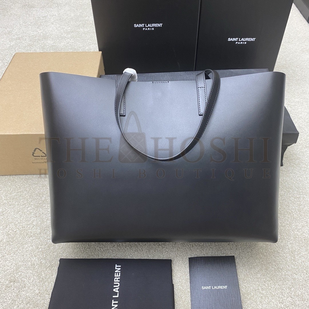 Sa1nt Lau*nt Shopping Tote Bag in Black Leather Master Quality