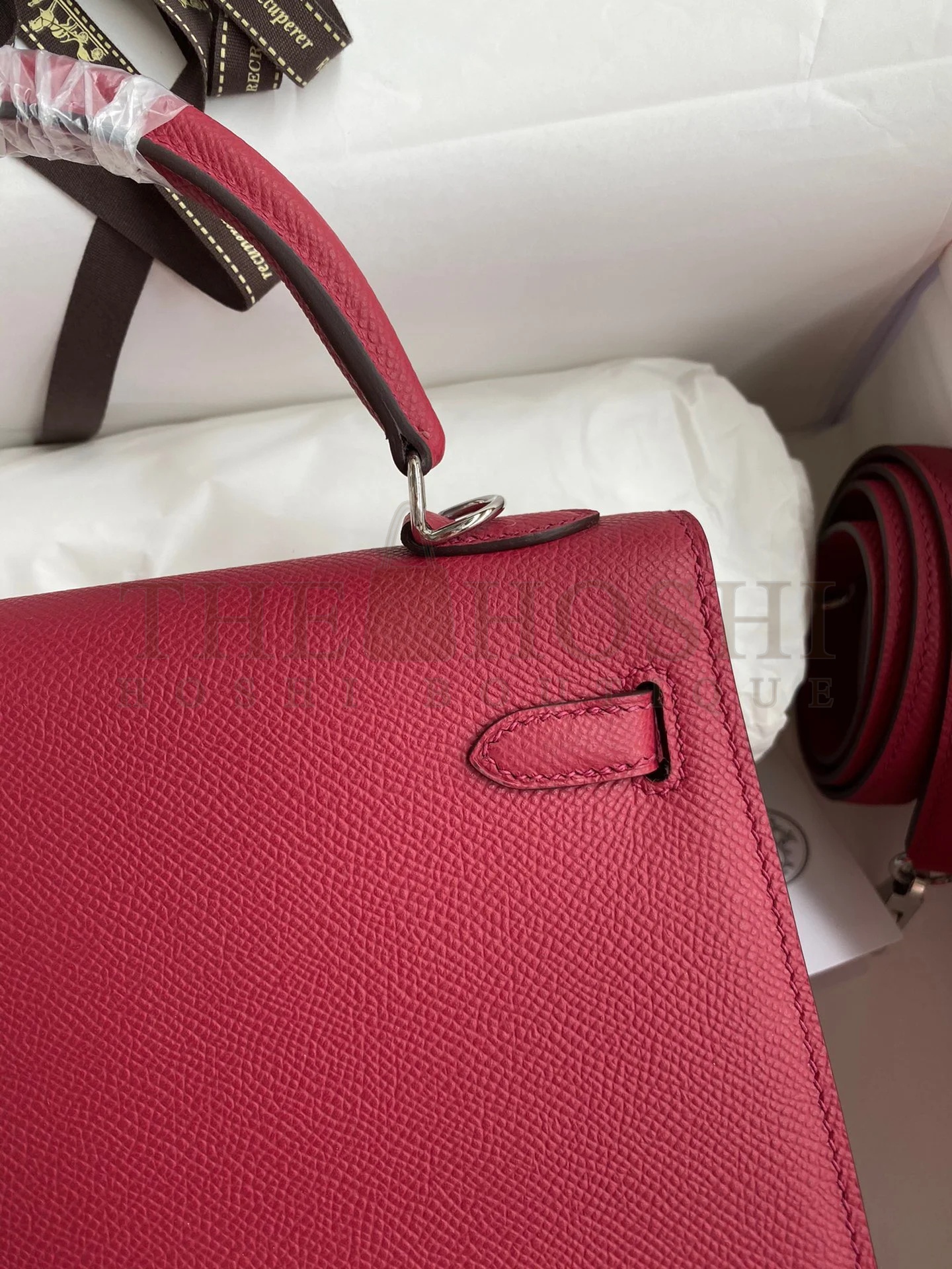 H**me5 Kelly Sellier 28 Handmade Bag In Ruby Epsom Calfskin Master Quality