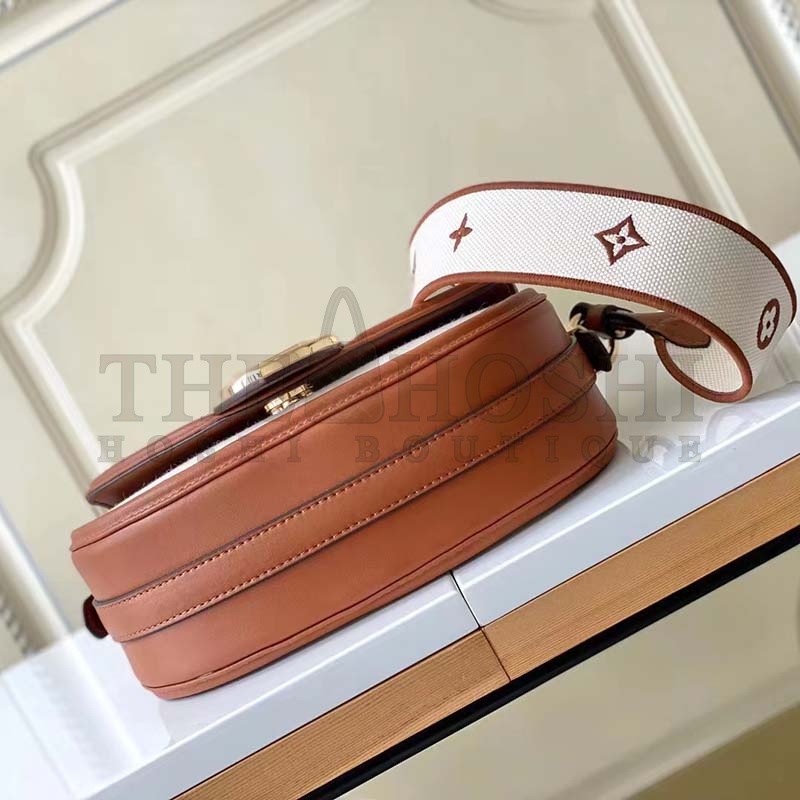 L0vis Vvtt0n LV Women Pont 9 Soft MM Handbag Caramel Brown Canvas Cowhide Master Quality