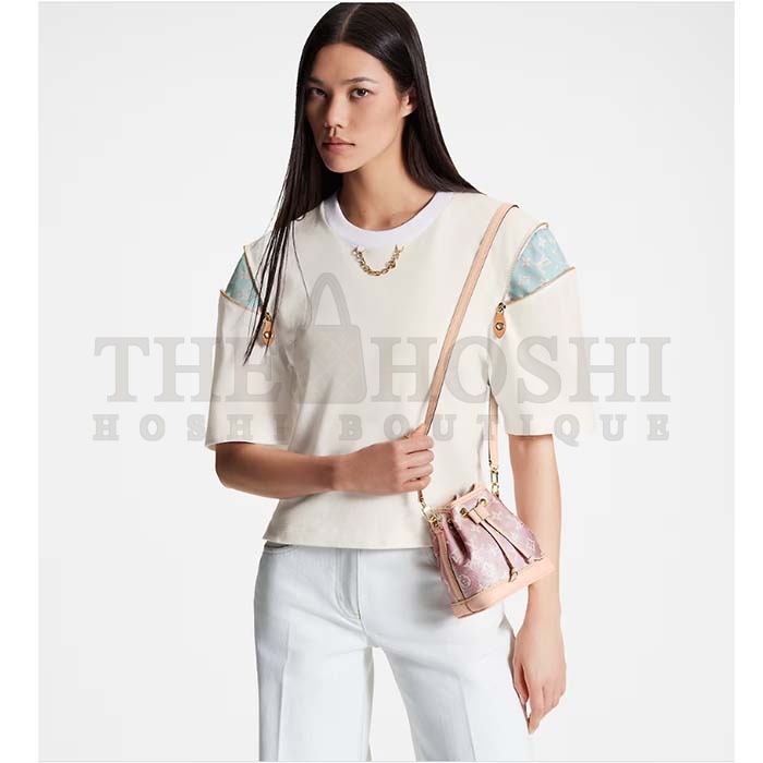 L0vis Vvtt0n LV Women Nano Noé Bucket Bag Pink Monogram Coated Canvas Cowhide Leather Master Quality