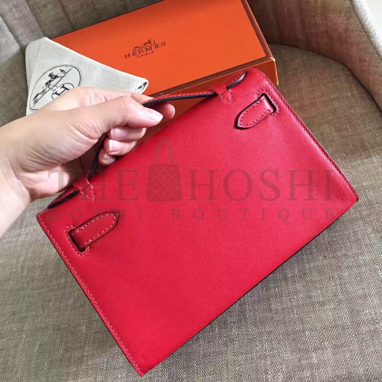 H**me5 Red Kelly Pochette Swift Handmade Bag Master Quality