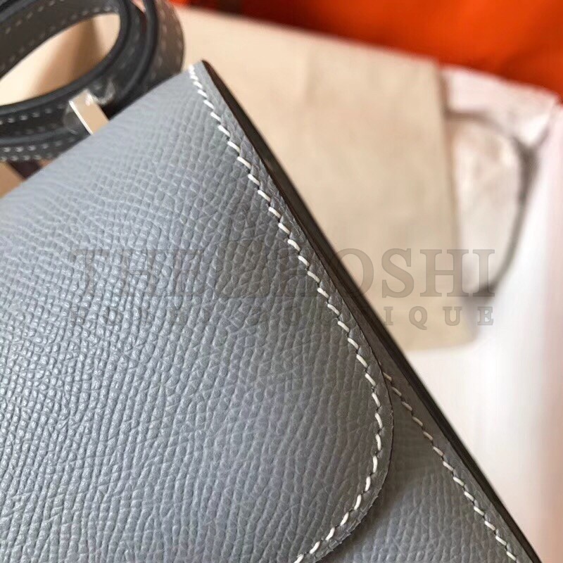 H**me5 Mini Constance 18cm Epsom Blue Lin Bag Master Quality