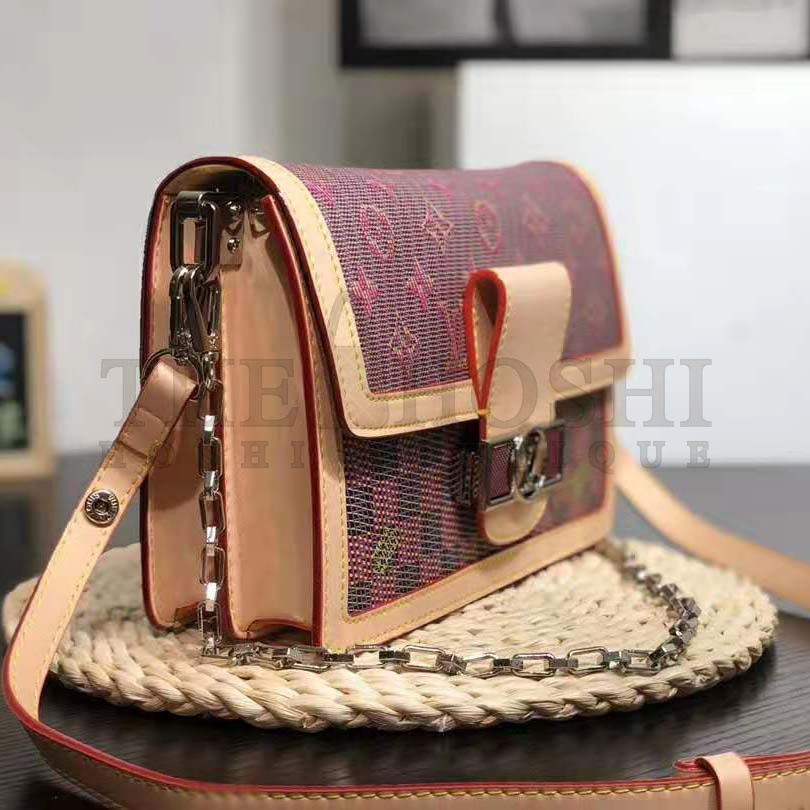 L0vis Vvtt0n LV Women Dauphine MM Handbag in Monogram Canvas-Pink Master Quality