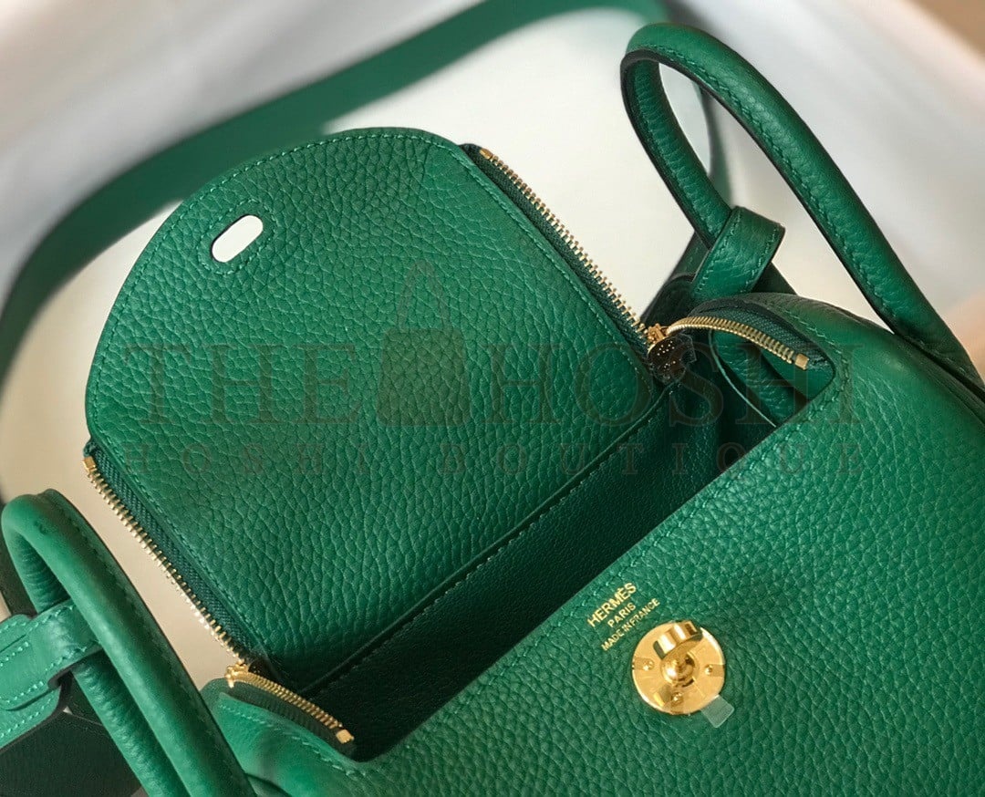 H**me5 Lindy Mini Bag In Malachite Clemence Leather GHW Master Quality