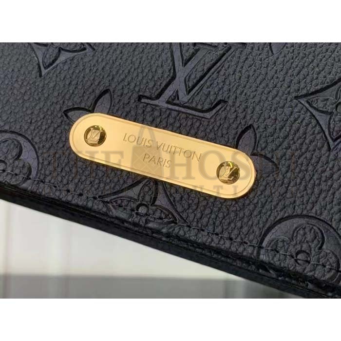 L0vis Vvtt0n LV Women Wallet On Chain Lily Black Monogram Empreinte Embossed S*pple Grained Cowhide Leather Master Quality