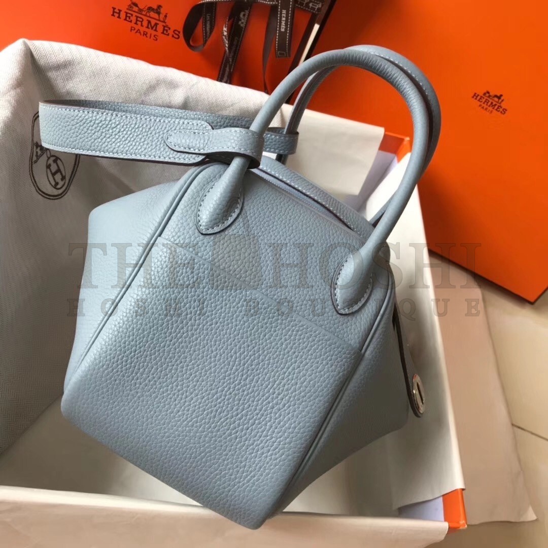 H**me5 Lindy 30cm Bag In Blue Lin Clemence Leather Master Quality