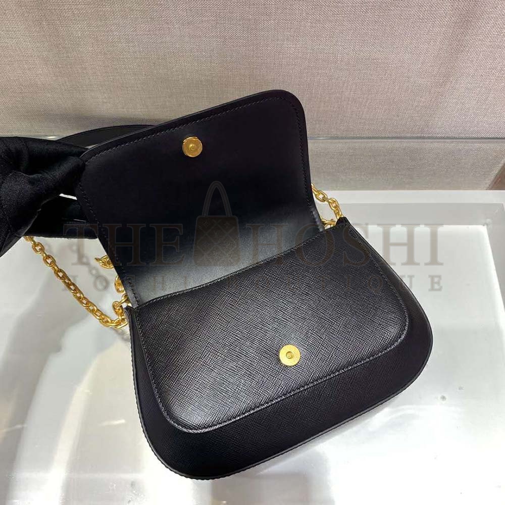 Pra*a Women Saffiano Leather Shoulder Bag-Black Master Quality