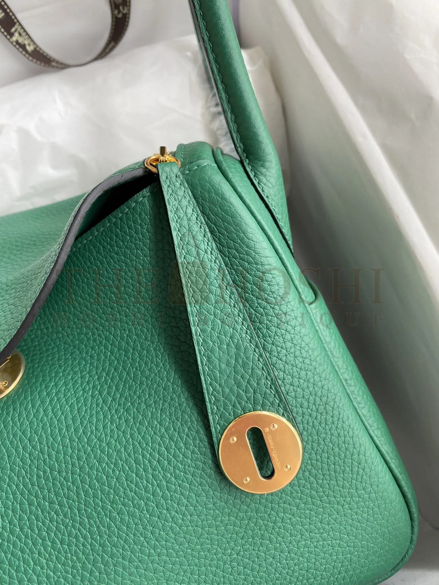 H**me5 Lindy 30 Handmade Bag In Malachite Clemence Leather Master Quality