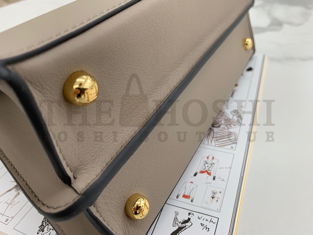 F**di Peekaboo ISeeU Small Bag In Grey Calfskin Master Quality