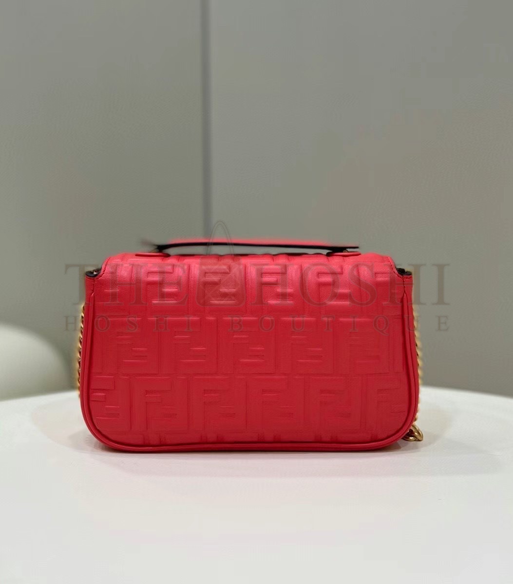 F**di Baguette Chain Midi Bag In Red Nappa Leather Master Quality