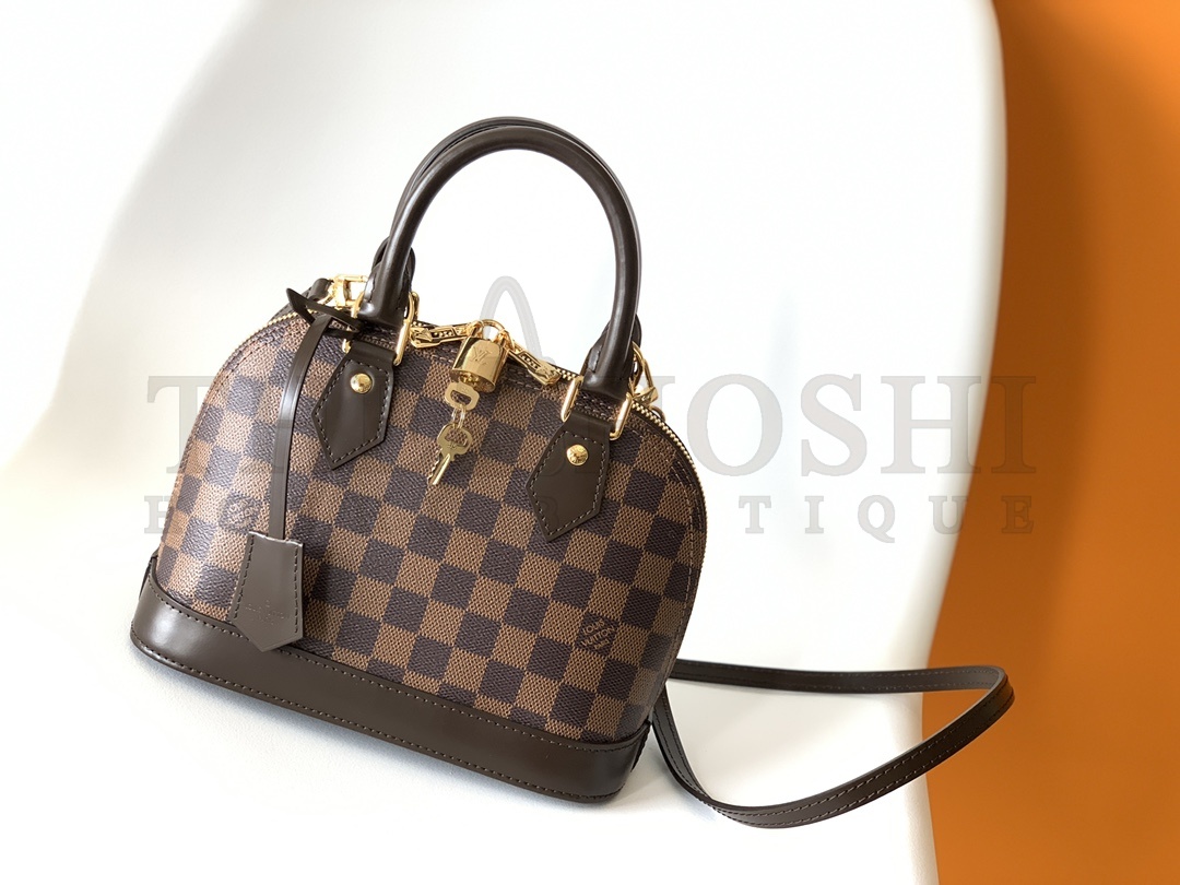 L0vis Vvtt0n LV Women Alma BB Handbag in Graphic Damier Ebene Canvas N41221 M53152 Master Quality