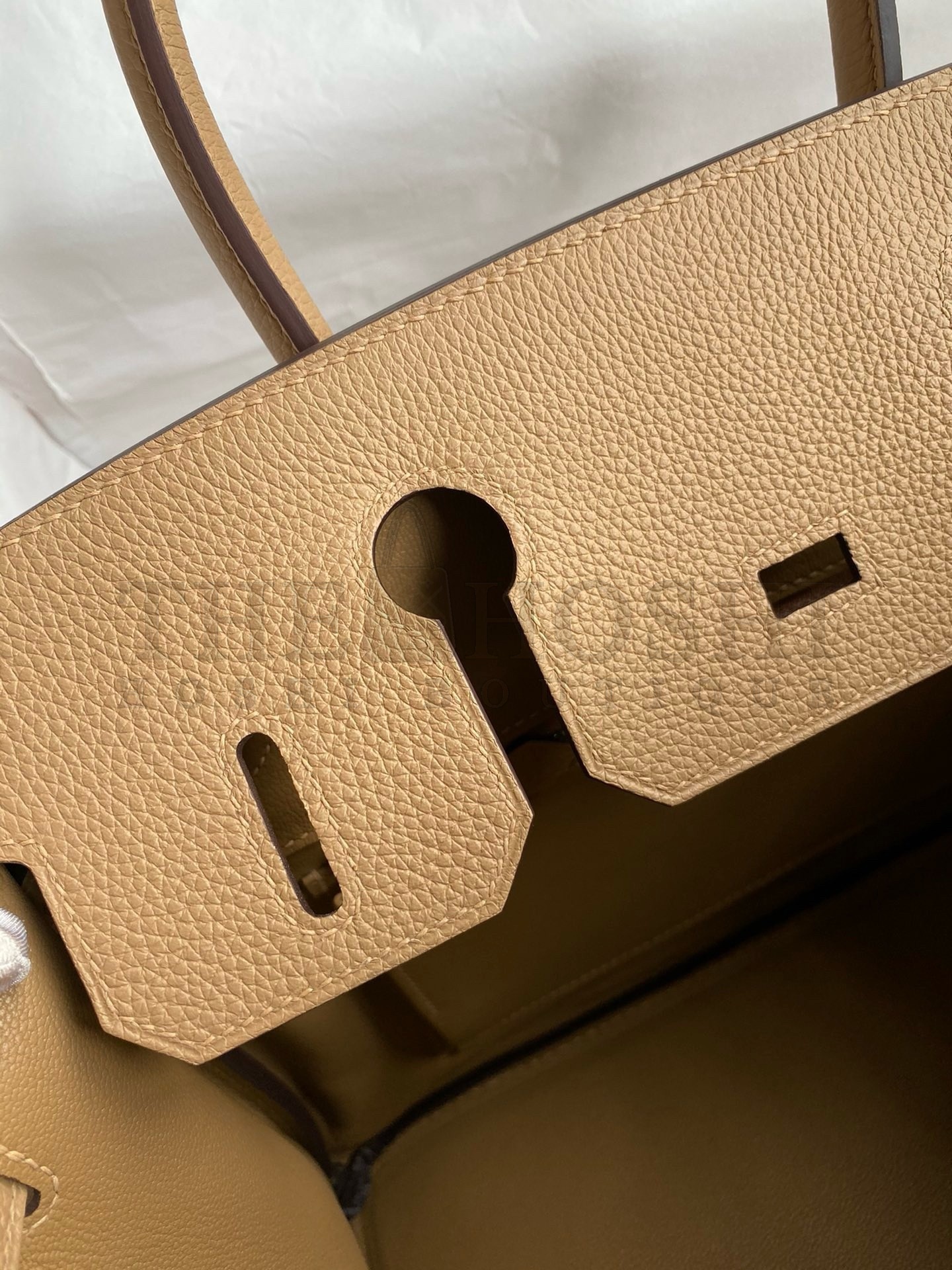 H**me5 Birkin 30 Retourne Handmade Bag In Chai Clemence Leather Master Quality