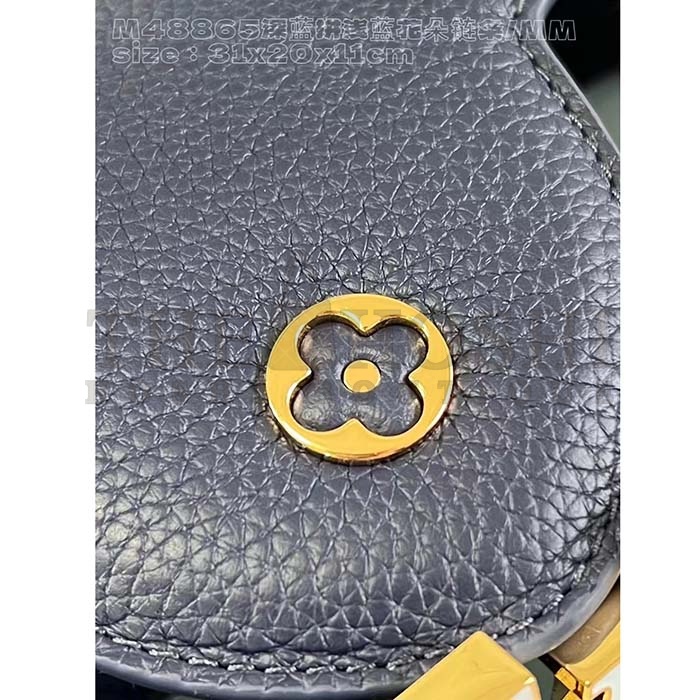 L0vis Vvtt0n LV Women Capucines MM Handbag Navy Blue Taurillon Leather M23199 Master Quality