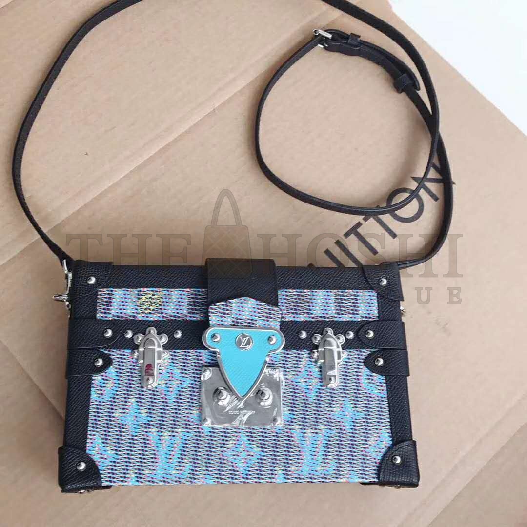 L0vis Vvtt0n LV Women Petite Malle Handbag Monogram LV Pop Print-Blue Master Quality