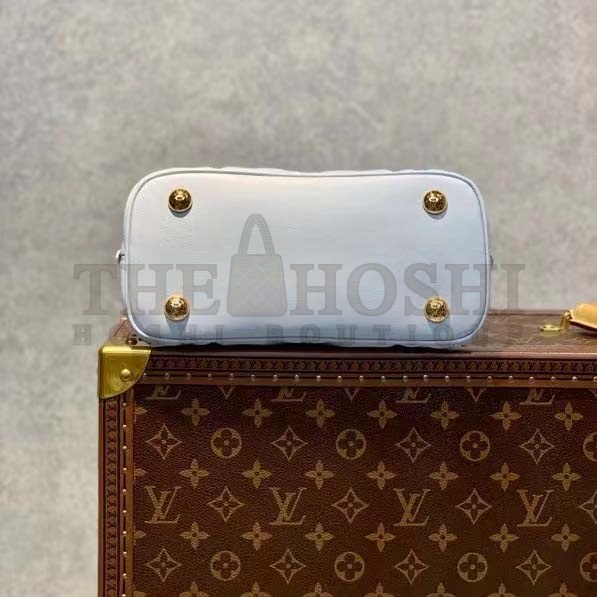 L0vis Vvtt0n LV Women Alma BB Handbag Blue Quilted Embroidered Smooth Calf Master Quality