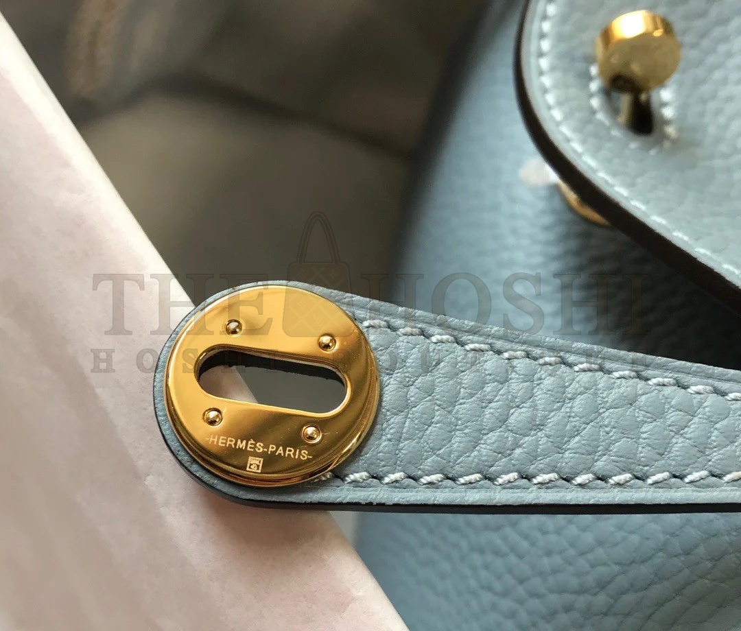 H**me5 Lindy Mini Bag In Blue Lin Clemence Leather GHW Master Quality