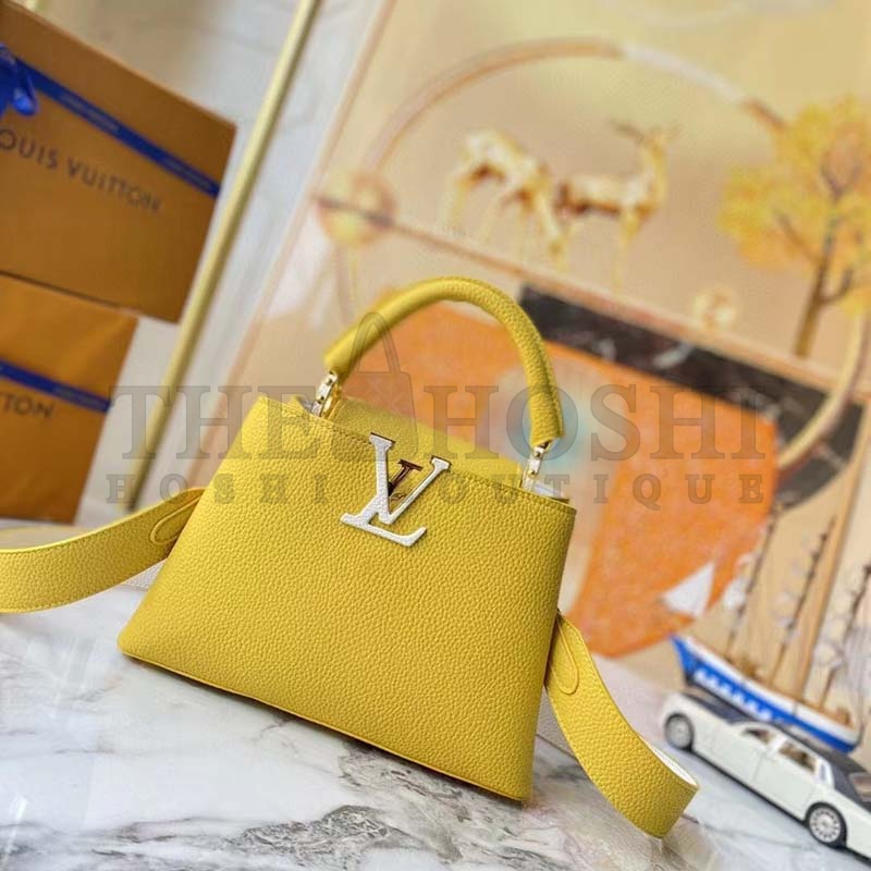 L0vis Vvtt0n LV Women Capucines BB Handbag Yellow Taurillon Leather Master Quality