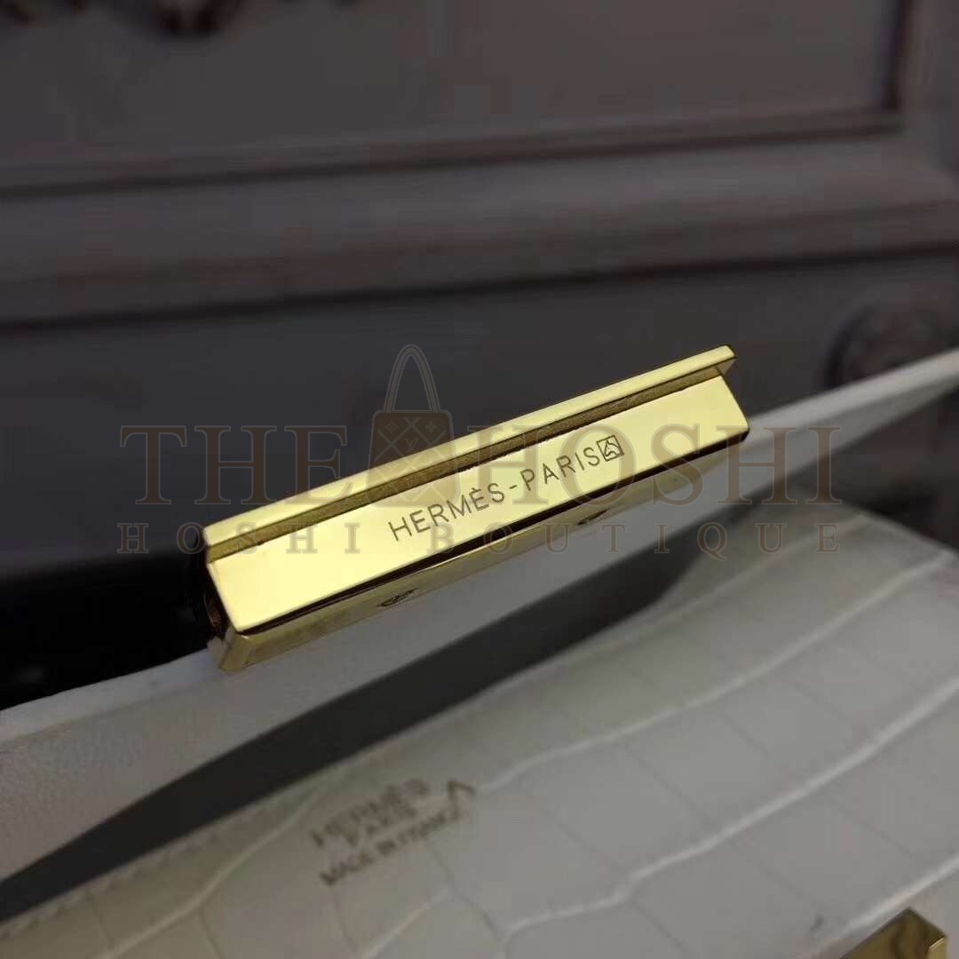 H**me5 White Constance MM 24cm Crocodile Bag Master Quality